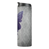 紫の宝石を飾った蝶 タンブラー (回転右)