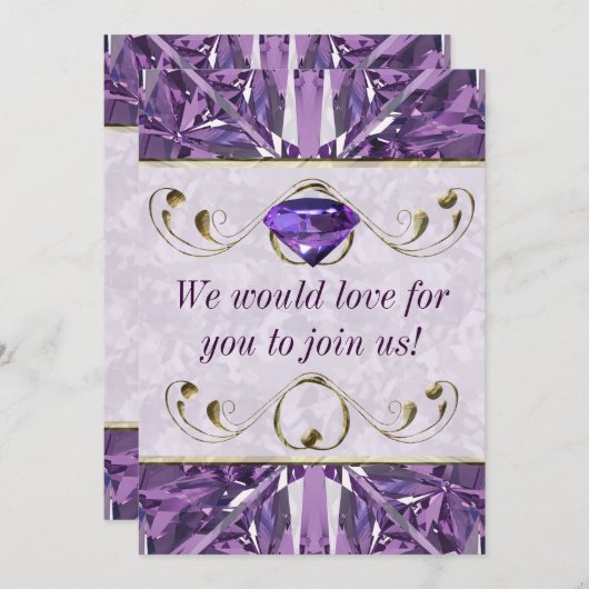 紫の宝石 招待状 (正面/裏面)