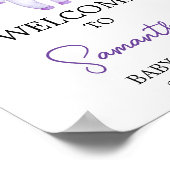 紫の小さなブハロウィーン赤ちゃんシャワーへようこそ ポスター (角)