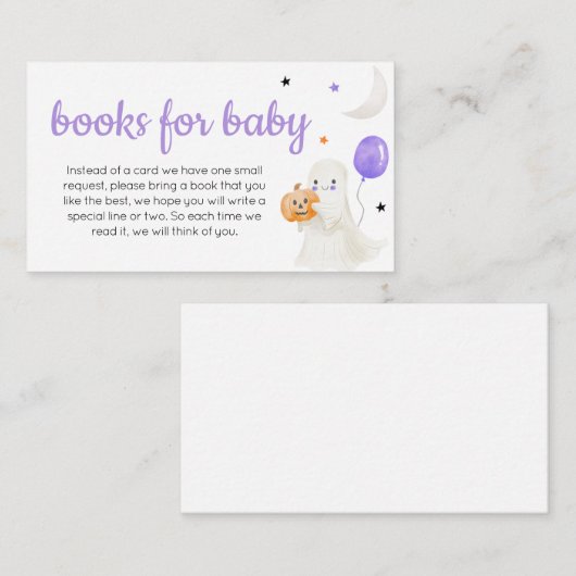 紫の小さなブーは、ほぼベビーのための本 エンクロージャーカード (正面/裏面)