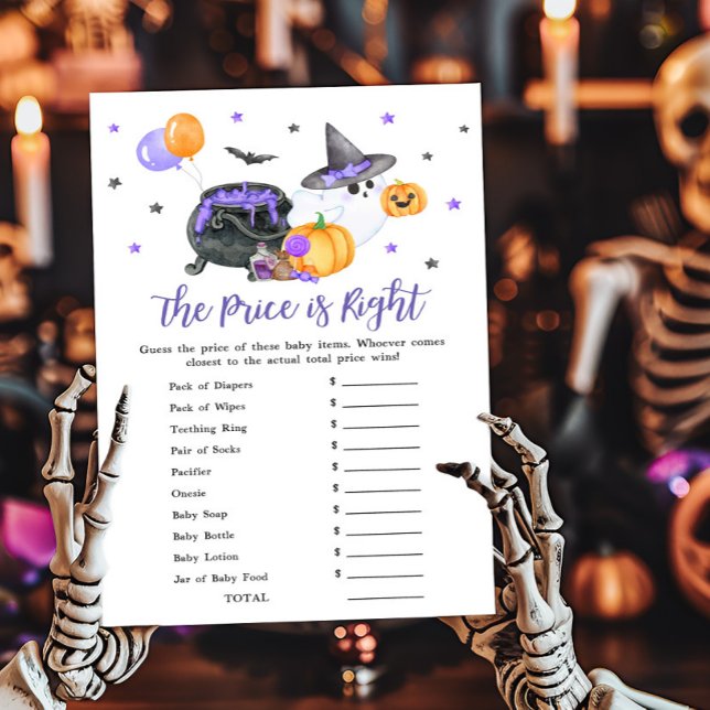 紫の小さなブー幽霊価格は右ゲーム (Ghost Halloween Baby Shower The Price is Right Game )