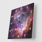 紫の小さなマゼランの雲の天上写真 スクエア壁時計 (傾斜)