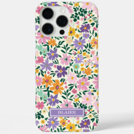 紫の小さな花のモノグラム iPhone 16 PRO MAXケース