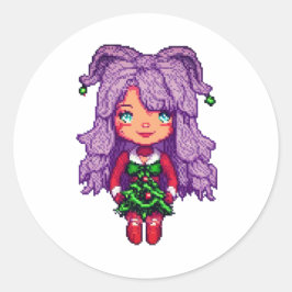 紫の少女 ラウンドシール