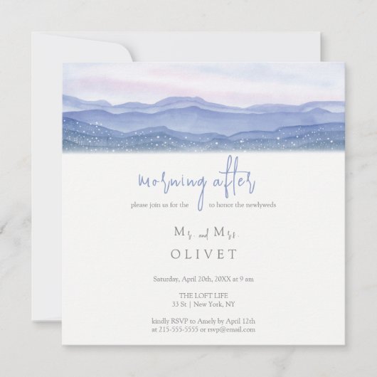 紫の山々の朝の後 招待状 (正面)