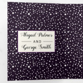 紫の山と木の写真の冬の結婚式 三つ折り招待状 (内部最初)