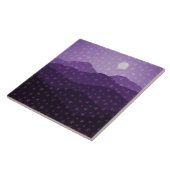 紫の山の上に星のカスケード抽象芸術 タイル (側面)