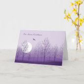 紫の山の夕焼け、グループからの哀悼の意 カード (黄色い花)