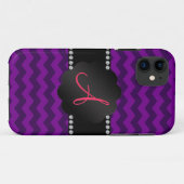 紫の山形モノグラム Case-Mate iPhoneケース (裏面(横))