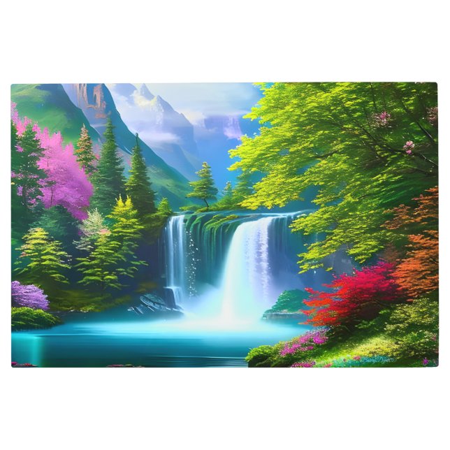 紫の山鮮やか形 メタルプリント (正面)