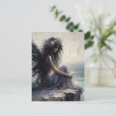 紫の崖に座る美しい妖精|過去記事 ポストカード (スタンド正面)