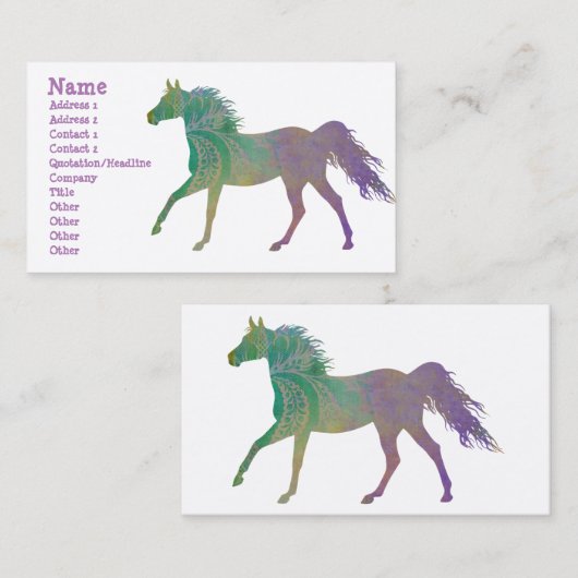 紫の巧みな馬 名刺 (正面/裏面)