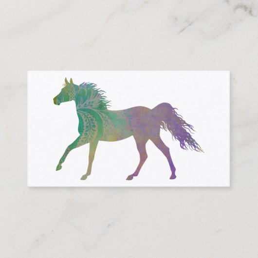 紫の巧みな馬 名刺 (裏面)