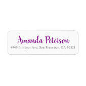 紫の差出人住所ラベルとスクモダンリプト ラベル (正面)