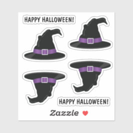 紫の帽子と魔女の帽子詳細ハッピーハローウィン シール