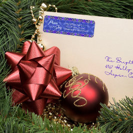 紫の平和と喜びのクリスマス ラベル