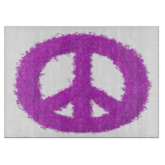 紫の平和サイン カッティングボード (正面)