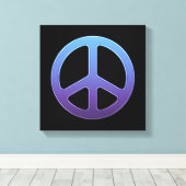 紫の平和サイン キャンバスプリント (インサイチュ (ウッドフロア))