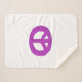 紫の平和サイン シェルパブランケット (正面(横))