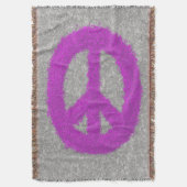 紫の平和サイン スローブランケット (正面縦)