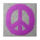 紫の平和サイン タイル (正面)