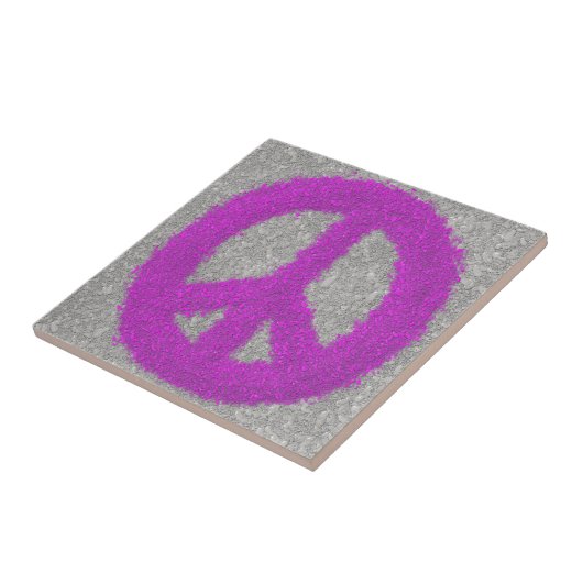 紫の平和サイン タイル (側面)