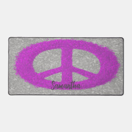 紫の平和サイン デスクマット