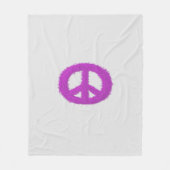紫の平和サイン フリースブランケット (正面)