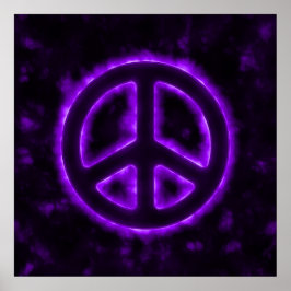 紫の平和サイン ポスター