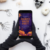 紫の幽霊の隠れ家 ハロウィンパーティーへの招待状 招待状