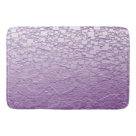 紫の幾何グラデーションタイル抽象デザイン バスマット (正面)