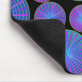 紫の幾何学円とホイールパターン マウスパッド (コーナー)