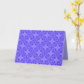 紫の幾何学円グリーティングカード カード (黄色い花)