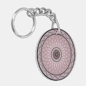 紫の幾何学模様の花 キーホルダー (正面左)