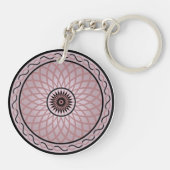 紫の幾何学模様の花 キーホルダー (裏面)