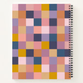 紫の幾何学的チェッカーボパーソナライズされたード ノートブック (裏面)