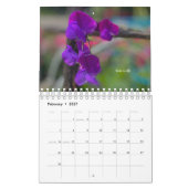 紫の庭の花 カレンダー (2月 2027)
