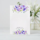 紫の庭園の花柄の写真の感謝カード サンキューカード (スタンド正面)