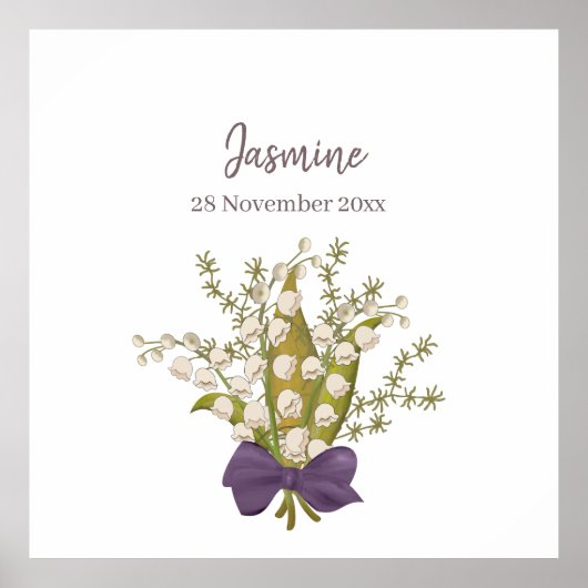 紫の弓と渓谷の花束のユリ ポスター (正面)