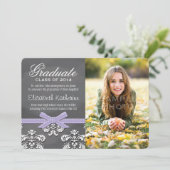 紫の弓の黒板レースの卒業発表 招待状 (スタンド正面)