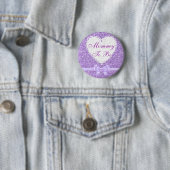 紫の弓ママは赤ちゃんシャワーボタン 缶バッジ (インサイチュ)