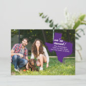 紫の引っ越しました-点々のあるテキサス州移動 案内状 (スタンド正面)