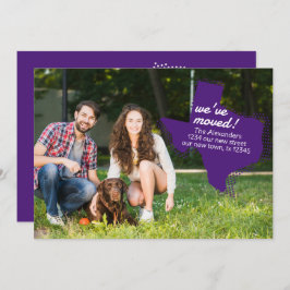 紫の引っ越しました-点々のあるテキサス州移動 案内状