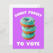 紫の忘れはがきに投票するドーナツ シーズンポストカード (正面/裏面)