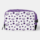 紫の応援ハート、ポンポン、メガフォンパターン ドップキット (裏面)