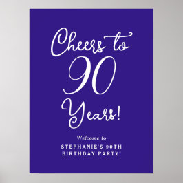 紫の応援90年誕生日ウェルカムサイン ポスター