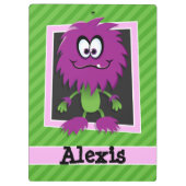 紫の怪物オングリーンストライプモンスター クリップボード (裏面)