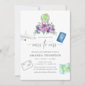 紫の恋しく思フローラへブライダルシャワー 招待状 (正面)