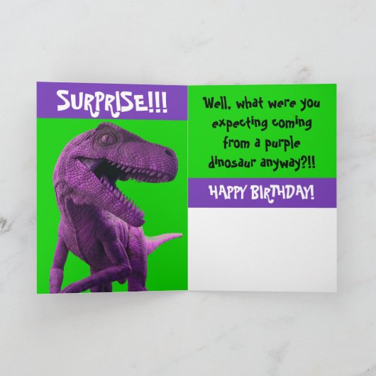 紫の恐竜 カード (内部)