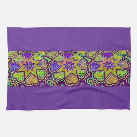 紫の情熱のキッチンタオル キッチンタオル (横)